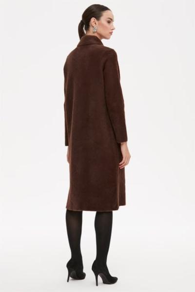 TIĞ TRİKO BAKLAVA DESENLİ ANGORA KABAN  Kahverengi