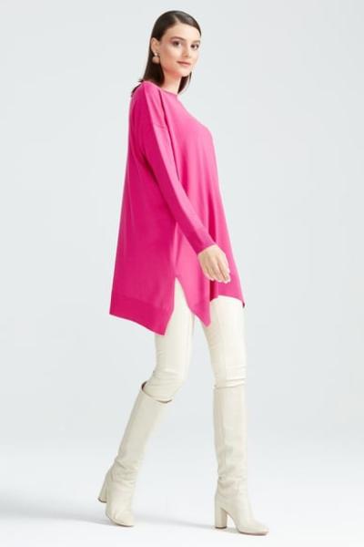 TIĞ TRİKO Düşük Kol Triko Tunik FUŞYA Fuşya