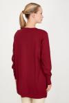 TIĞ TRİKO DÜĞME DETAYLI BASİC RAYON TUNİK K.YEŞİL Mürdüm