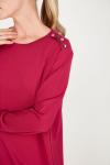 TIĞ TRİKO DÜĞME DETAYLI BASİC RAYON TUNİK K.YEŞİL Fuşya