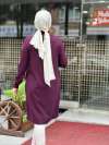 Armine trend uzun tunik Ribanalı  Mürdüm
