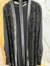 İŞLEME TAŞ DETAYLI ABAYA  Siyah