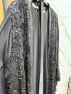 İŞLEME TAŞ DETAYLI ABAYA  Siyah