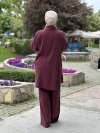 Taşlı takım bordo  Bordo