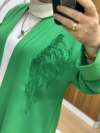 yakası boncuklu kimono ikili takım Yeşil